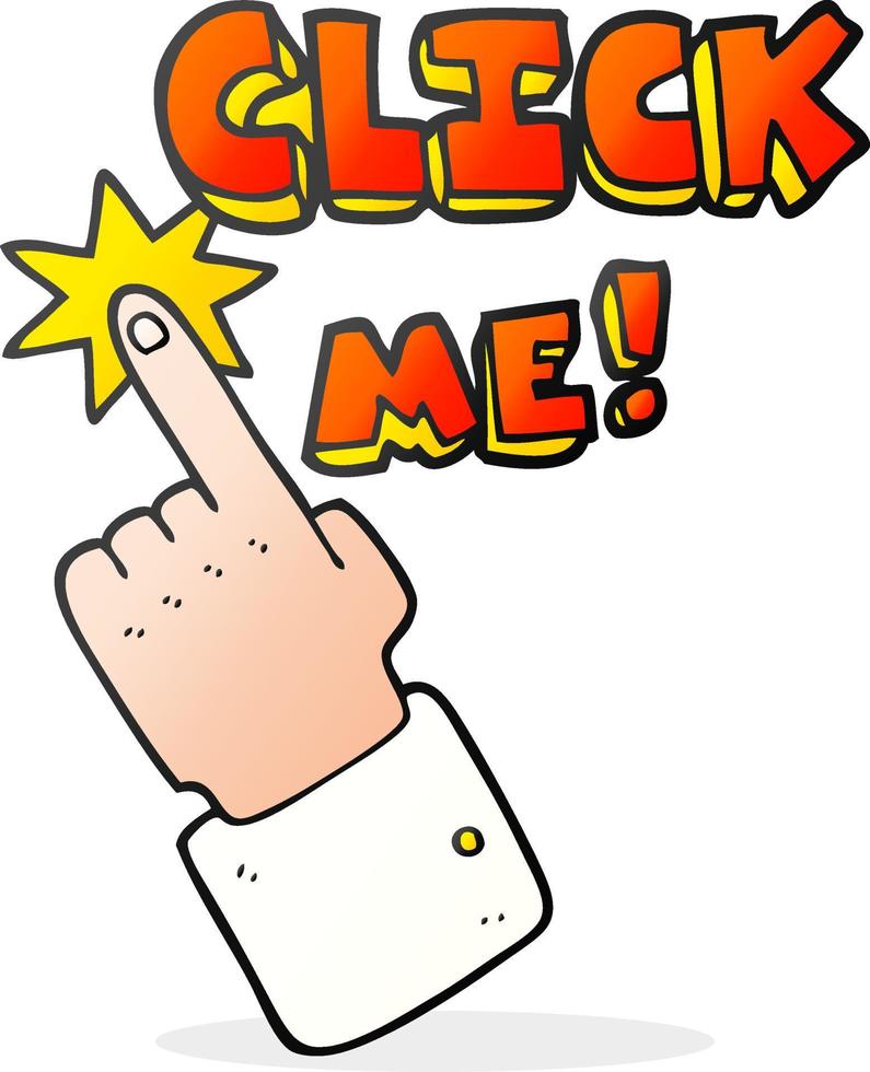 click me cartoon sign vector