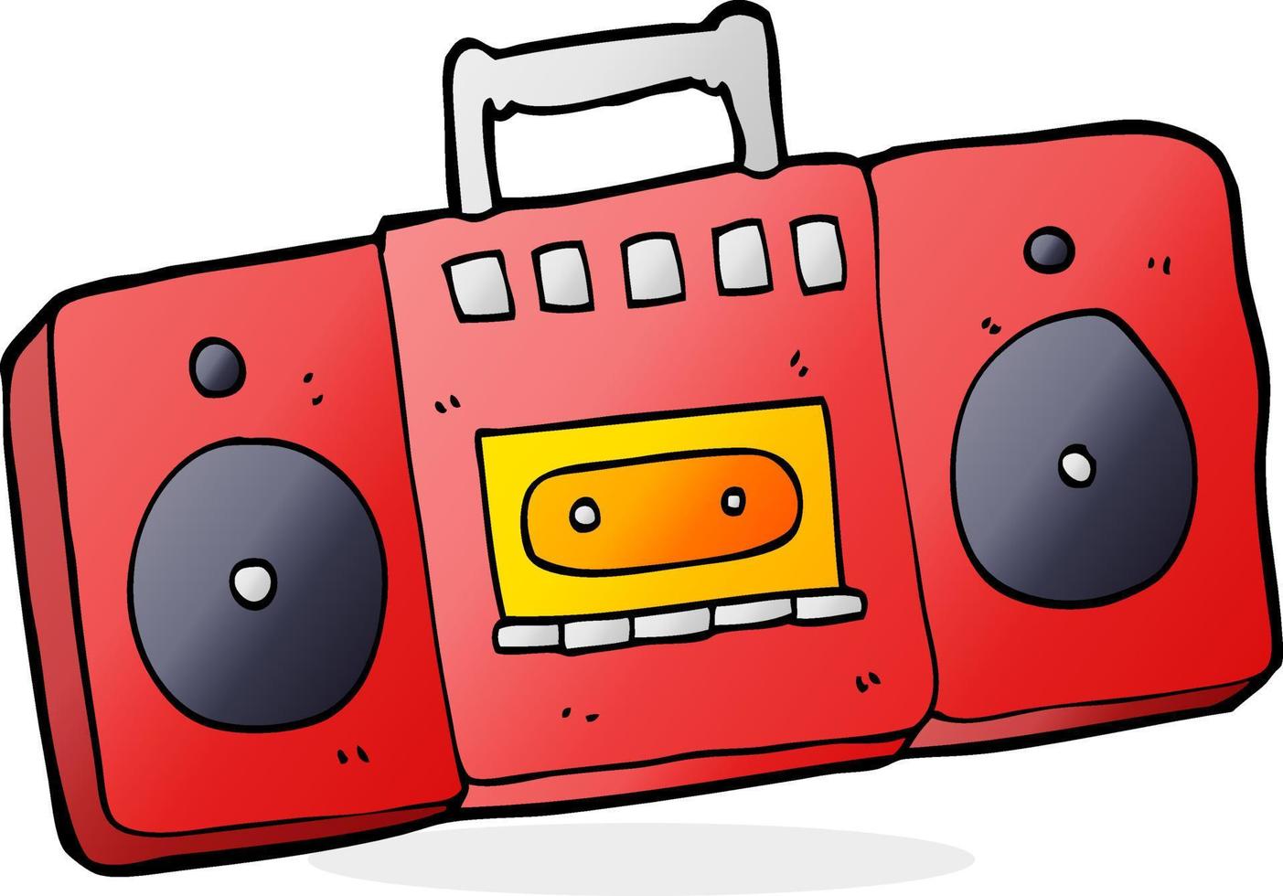 cartoon radio cassette player vector