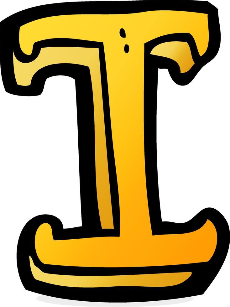 cartoon letter I vector