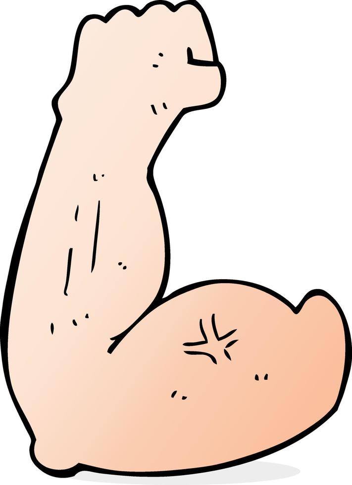 flexing bicep cartoon vector