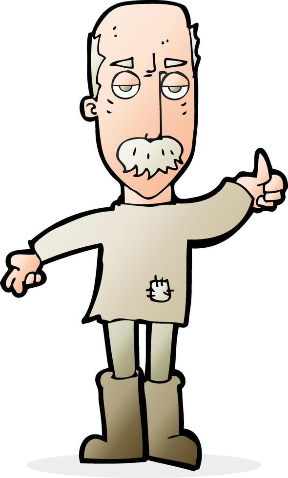 cartoon annoyed old man vector