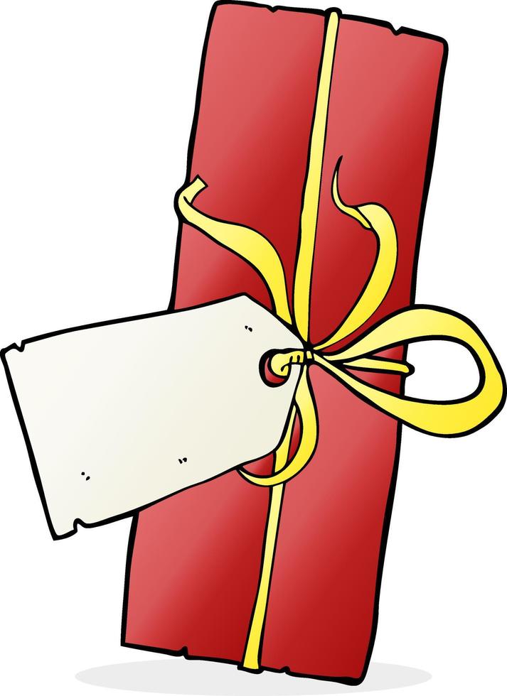cartoon christmas present vector