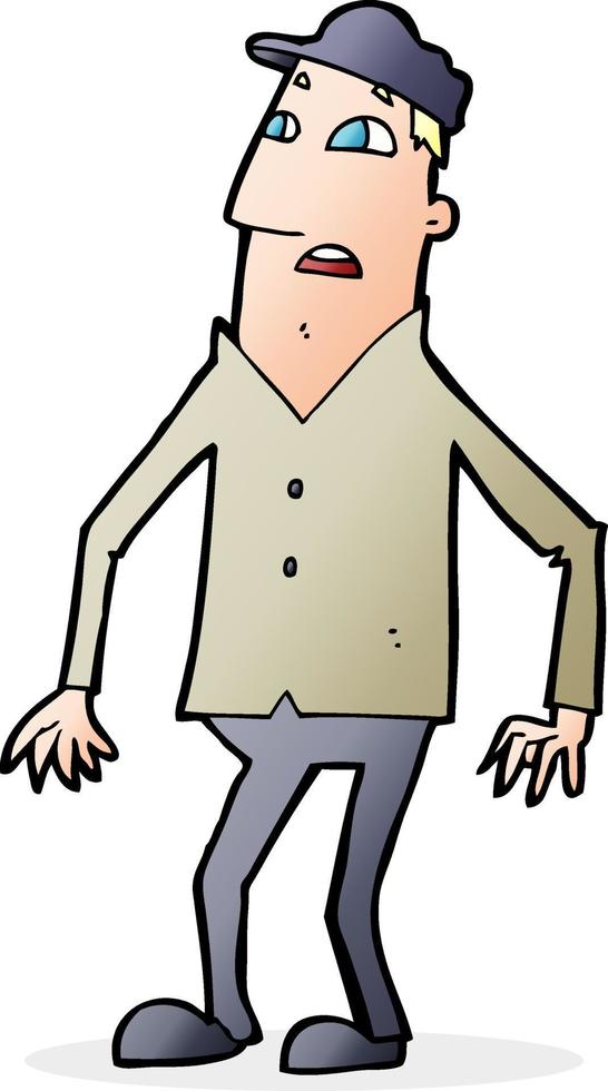 cartoon shocked man vector