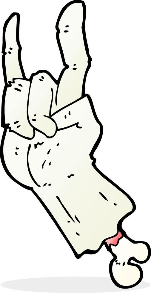 cartoon zombie hand making rock symbol vector