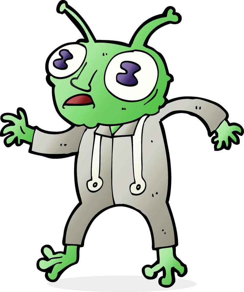 cartoon alien spaceman vector