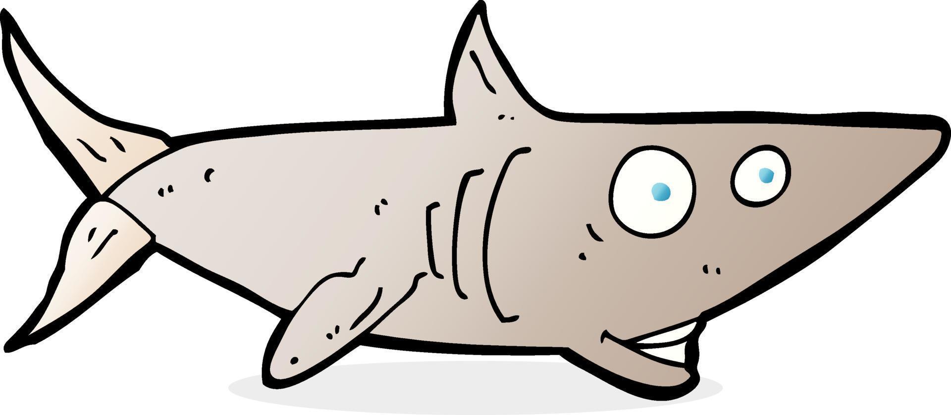 cartoon happy shark vector