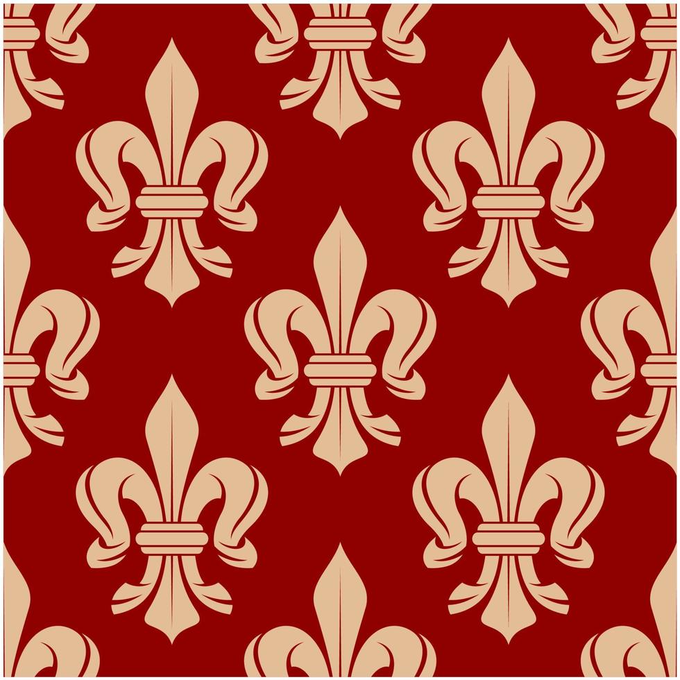 French floral seamless fleur-de-lis pattern vector