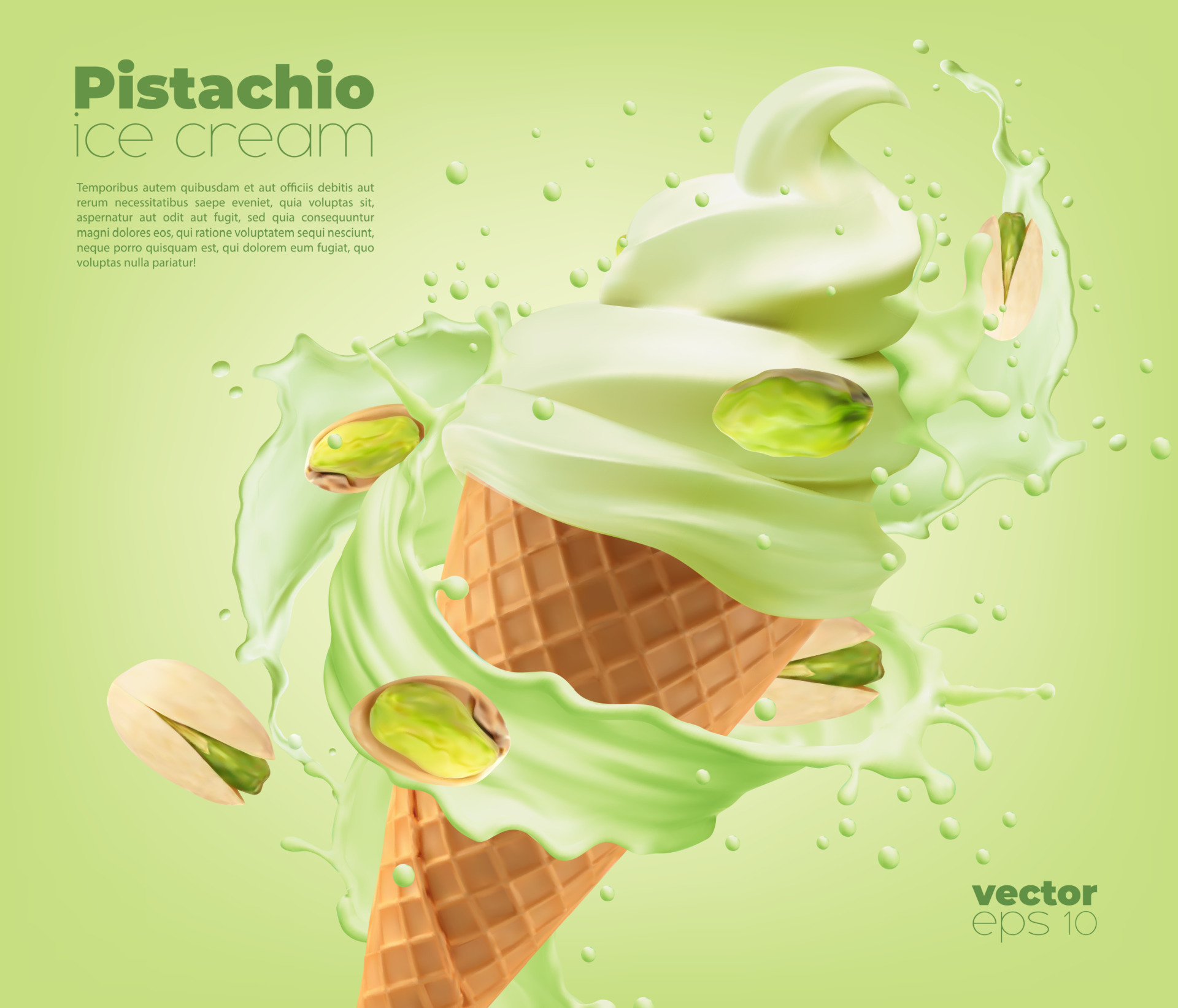 Ice Cream with Nuts background