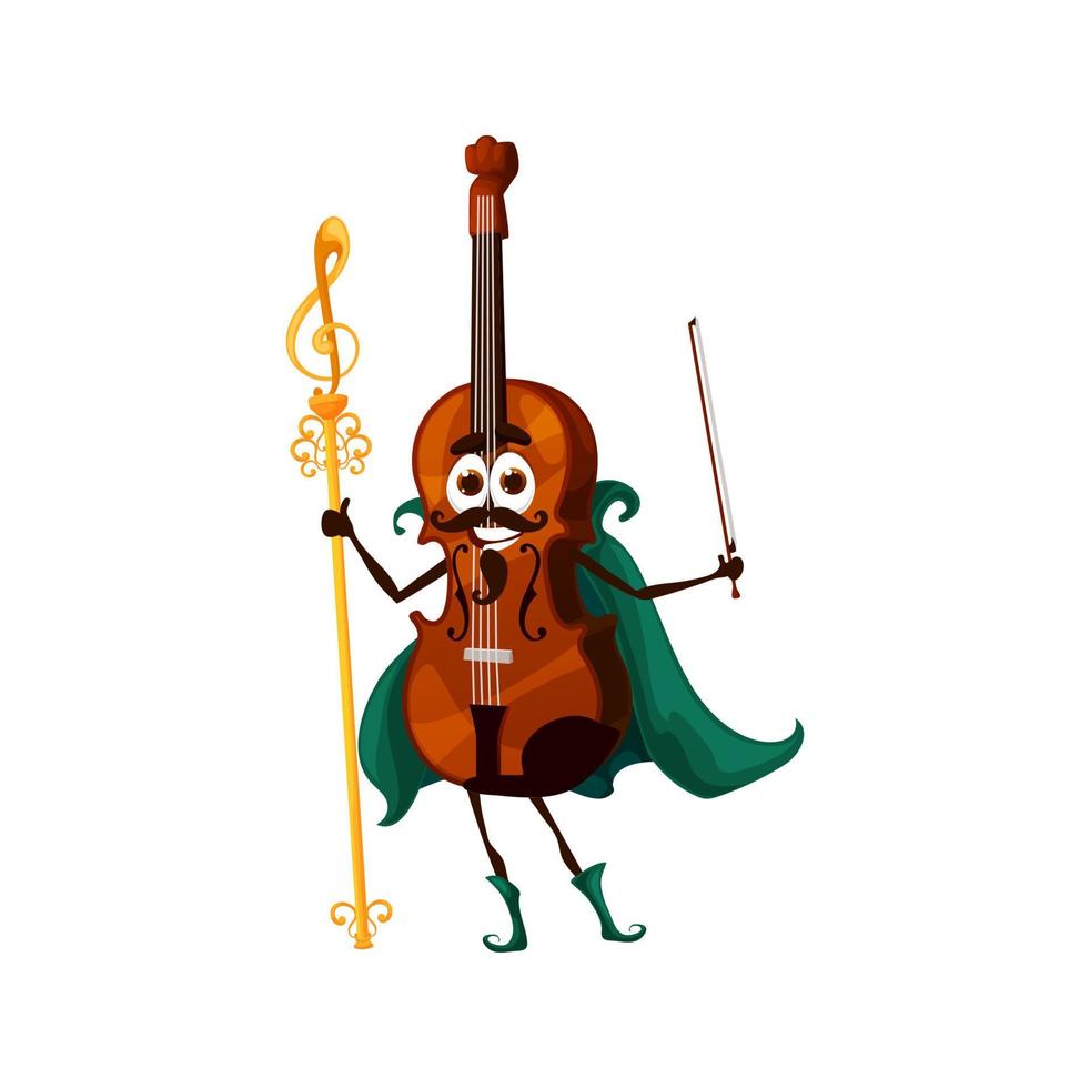 personaje de mago de violín de dibujos animados, instrumento vector