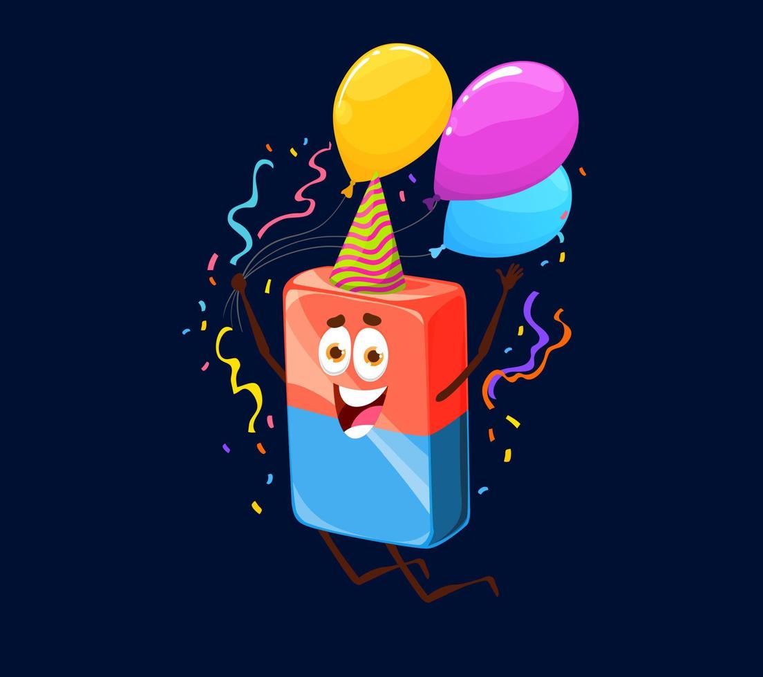 Holiday birthday celebration, cartoon eraser tool vector