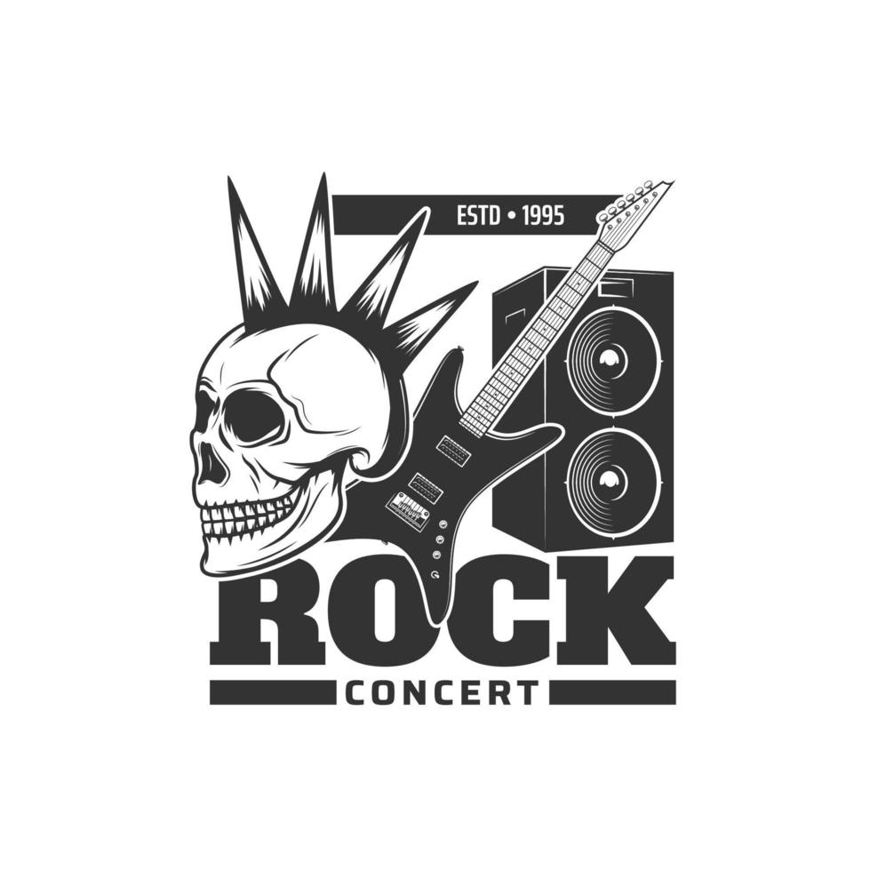 punk rock, icono de vector de concierto en vivo de música metal