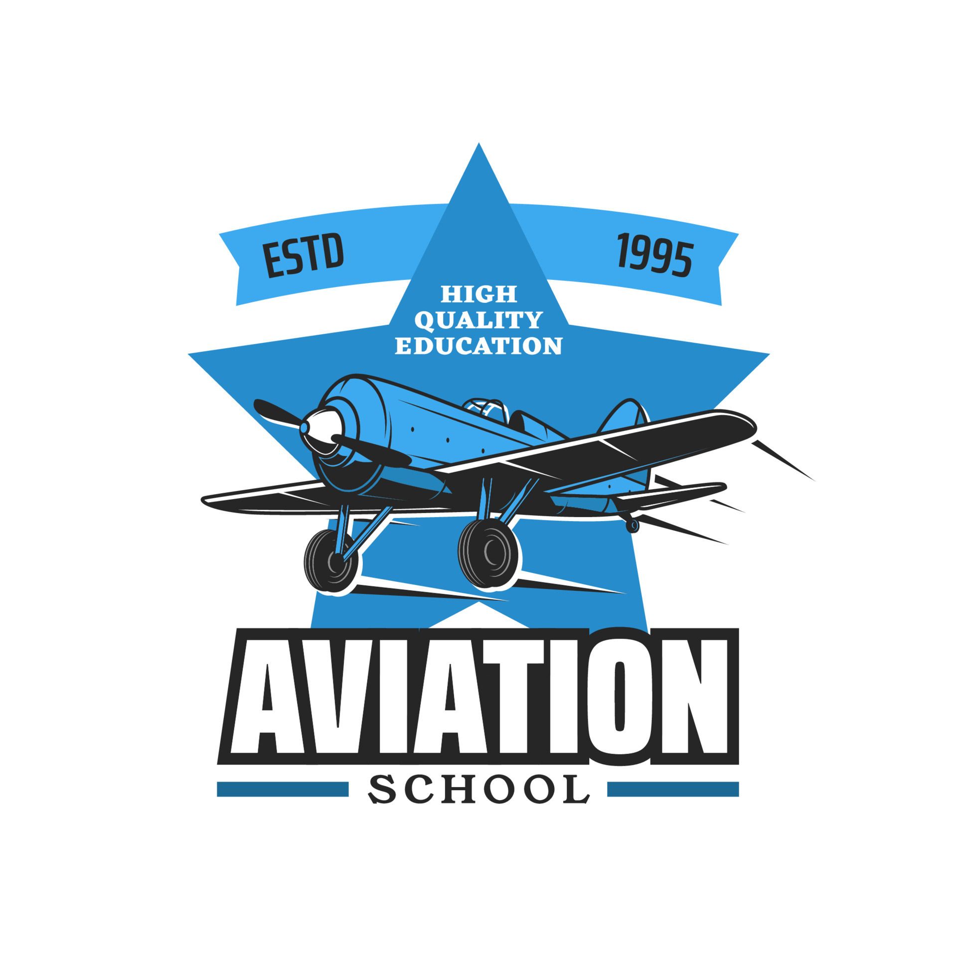 Aviation school, pilot academy icon or emblem 12287380 Vector Art at