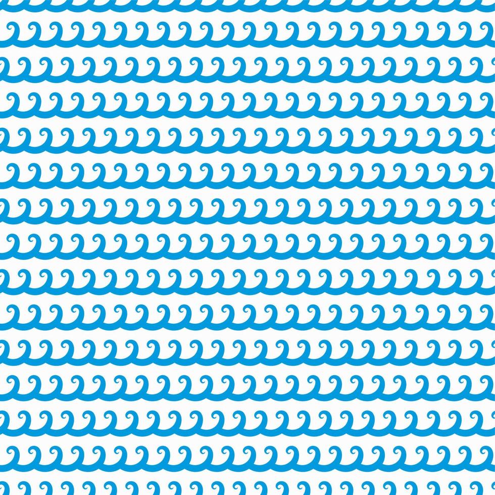 Sea and ocean blue water waves seamless pattern vector