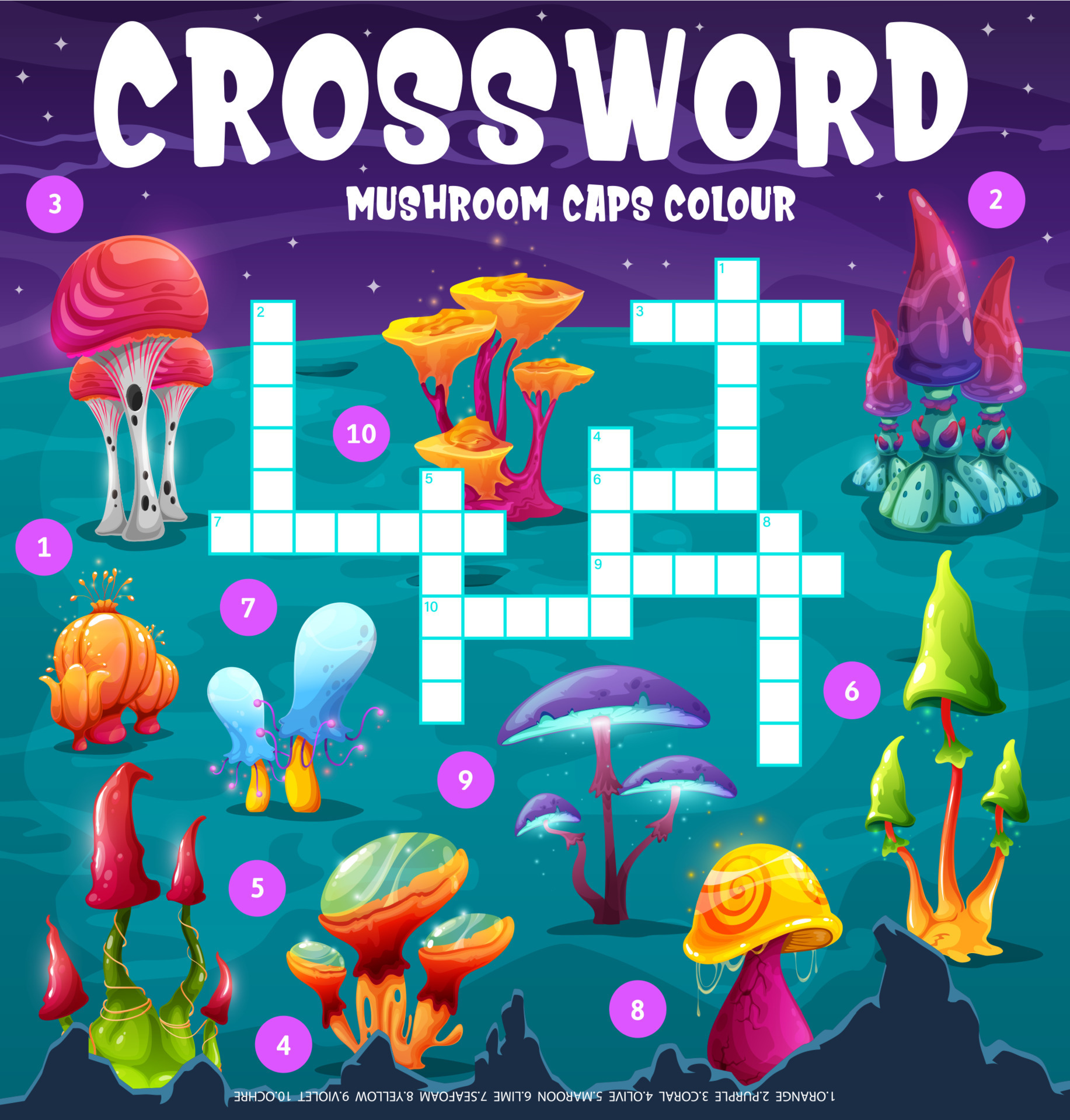 Find a color of mushroom crossword 12287405 Vector Art at Vecteezy