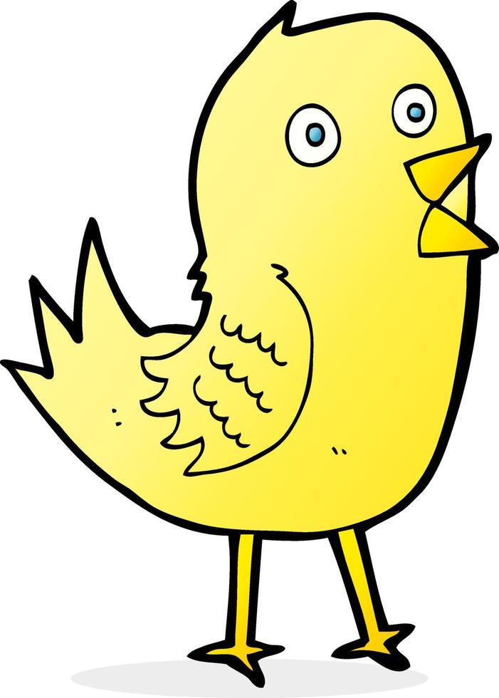 cartoon tweeting bird vector