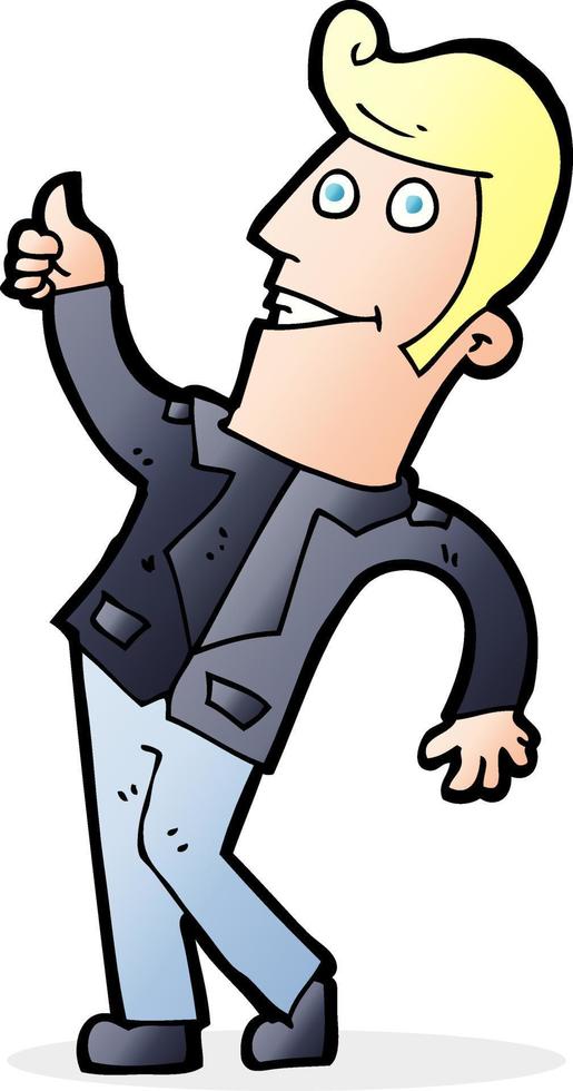 cartoon man giving thumbs up sign vector