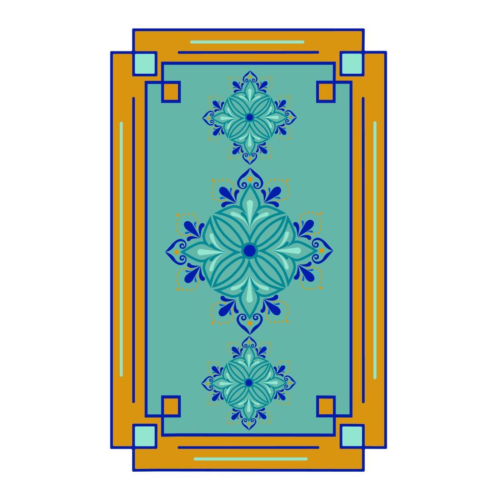 ilustración de stock de vector de flor marroquí. patrón de abedul en formas geométricas tradicionales. ornamento islámico. Aislado en un fondo blanco.