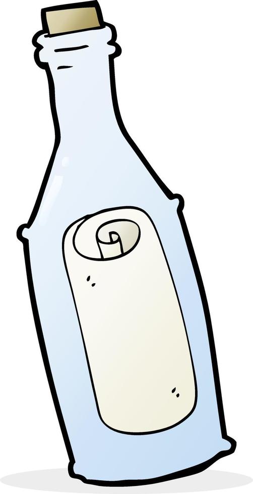 cartoon message in bottle vector