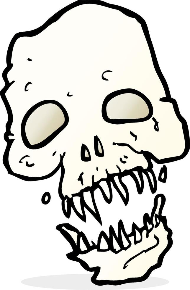 cartoon scary skull vector