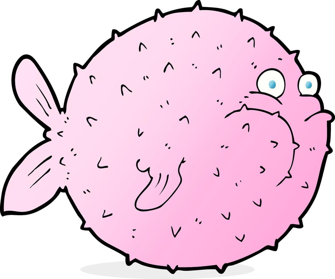 cartoon puffer fish vector