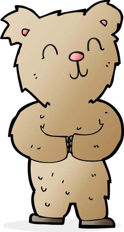 cartoon happy little bear vector