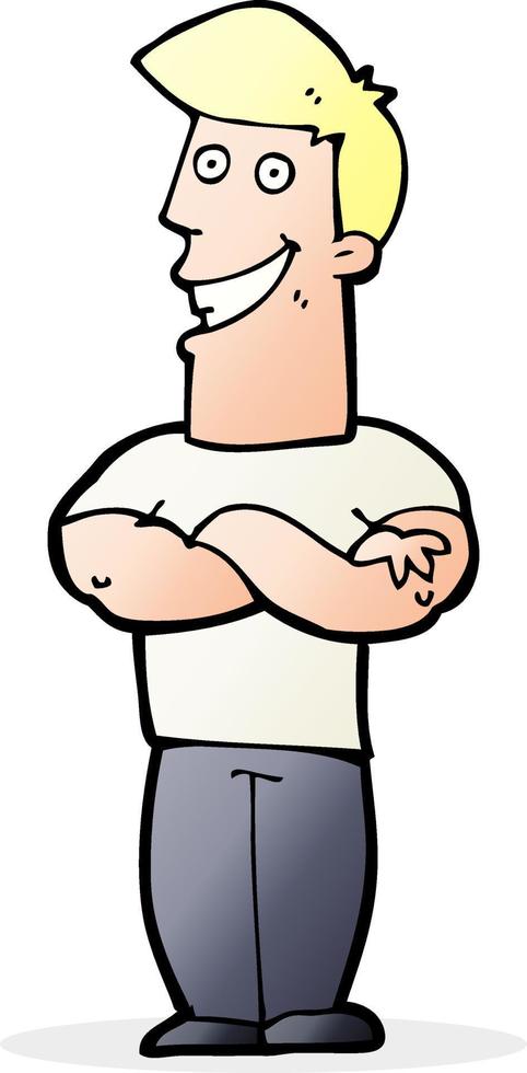 cartoon grinning man vector