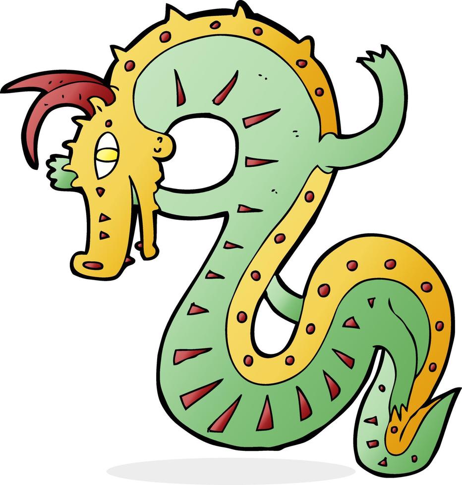 saxon dragon cartoon vector