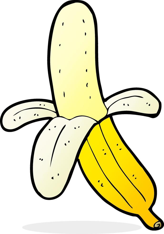 cartoon peeled banana vector