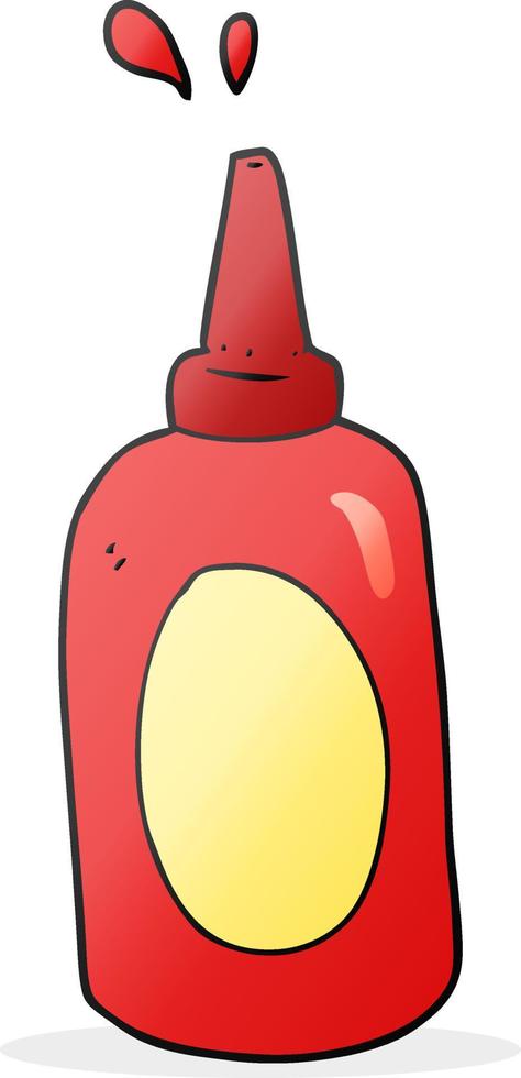 botella de salsa de tomate de dibujos animados vector