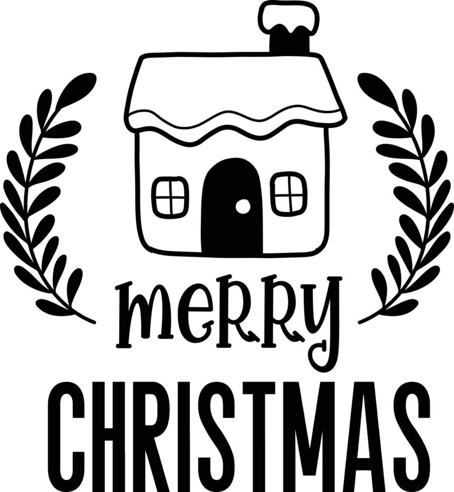 Merry Christmas lettering and quote illustration vector