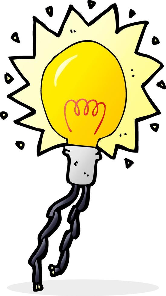 cartoon electric light bulb vector