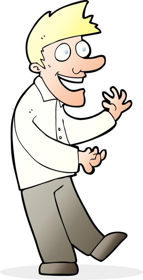 cartoon excited man vector