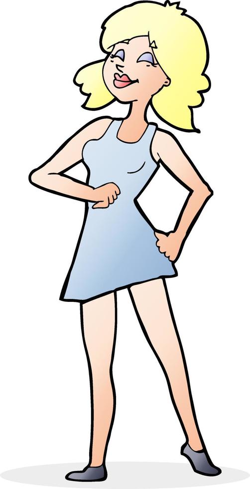 cartoon proud woman vector