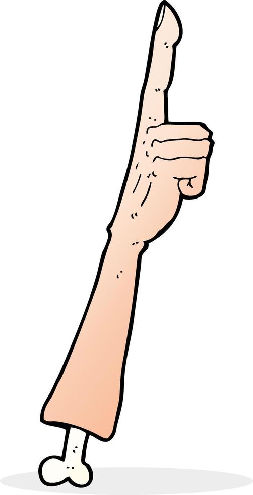 cartoon pointing arm vector