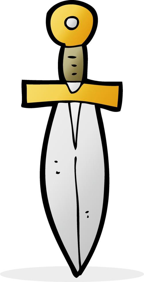 cartoon old dagger vector