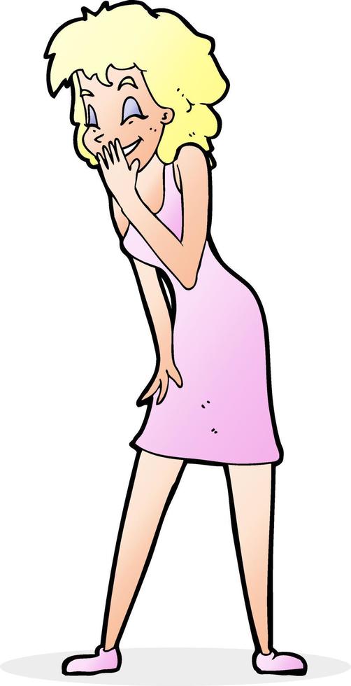 cartoon woman laughing vector