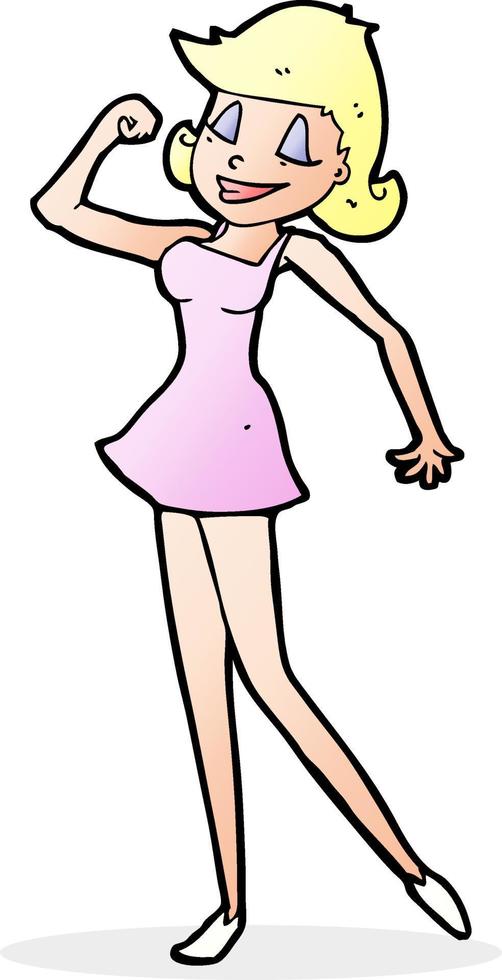 cartoon woman with can do attitude vector