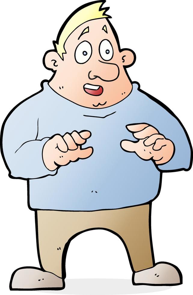 cartoon excited overweight man vector