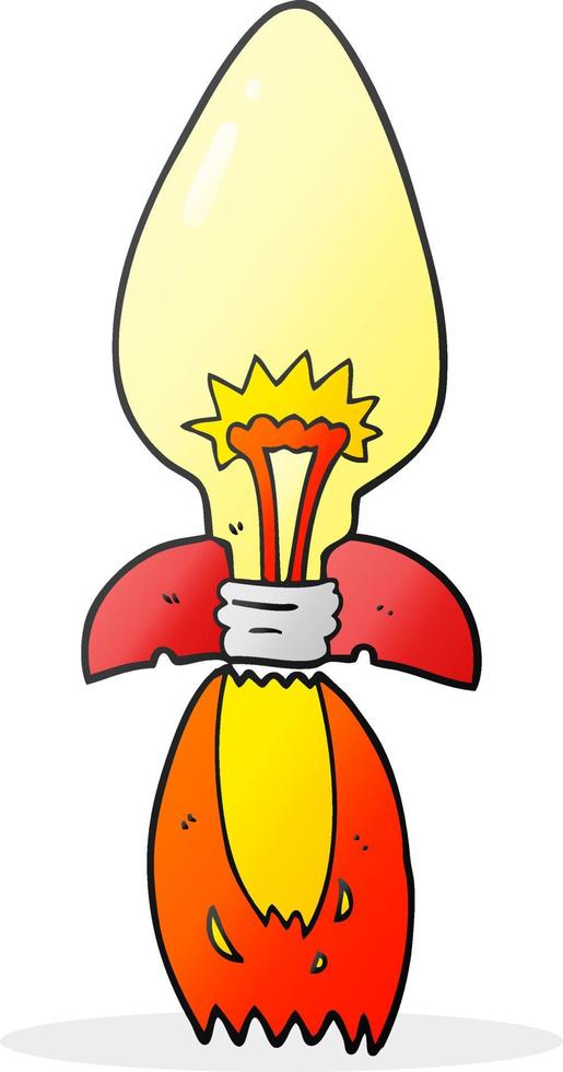 cartoon amazing rocket ship of an idea vector