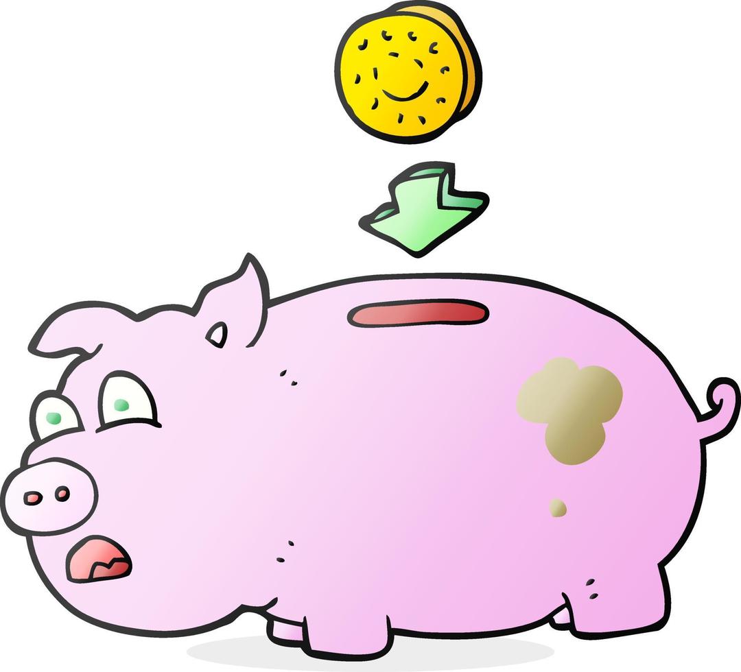 cartoon piggy bank vector