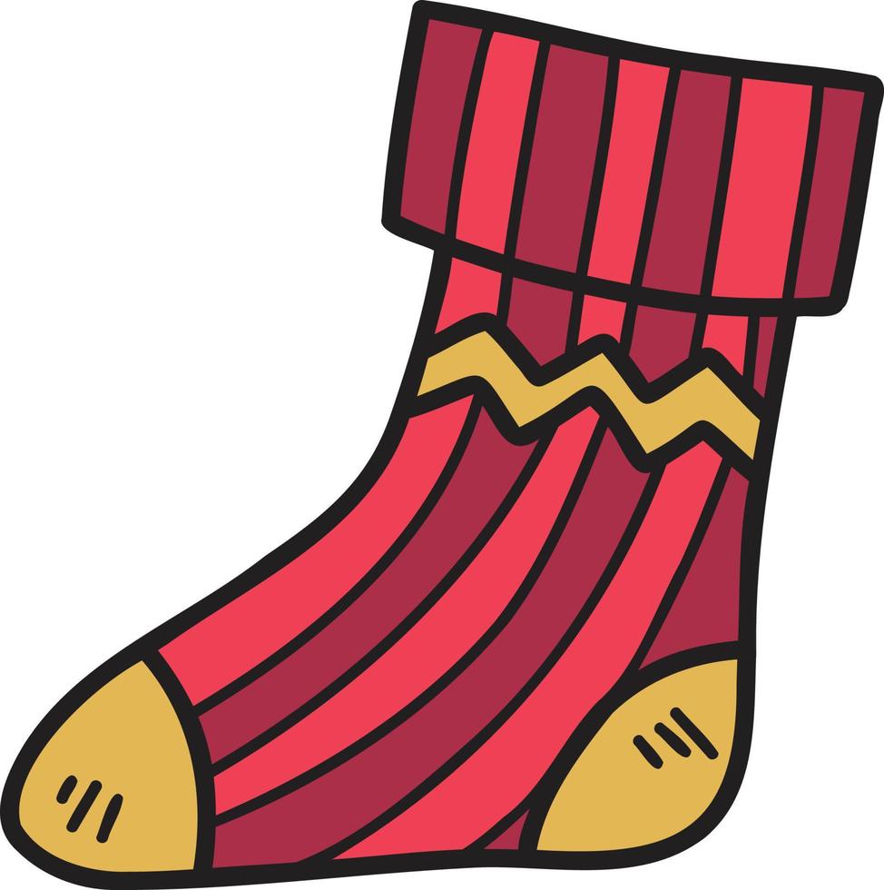 Hand Drawn christmas socks illustration vector