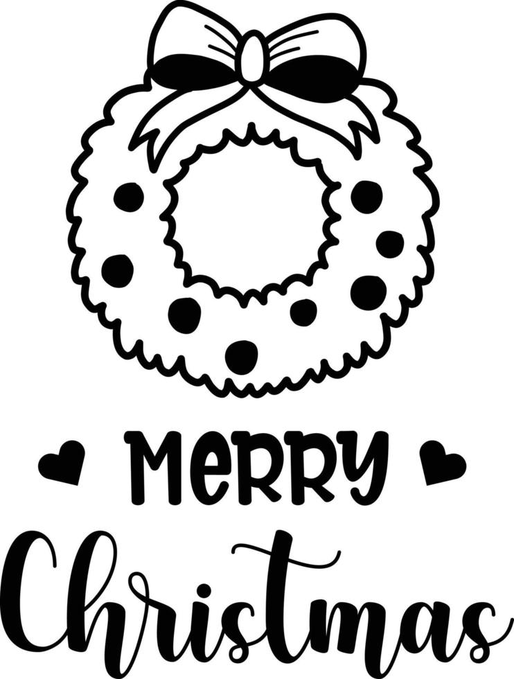 Merry Christmas lettering and quote illustration vector