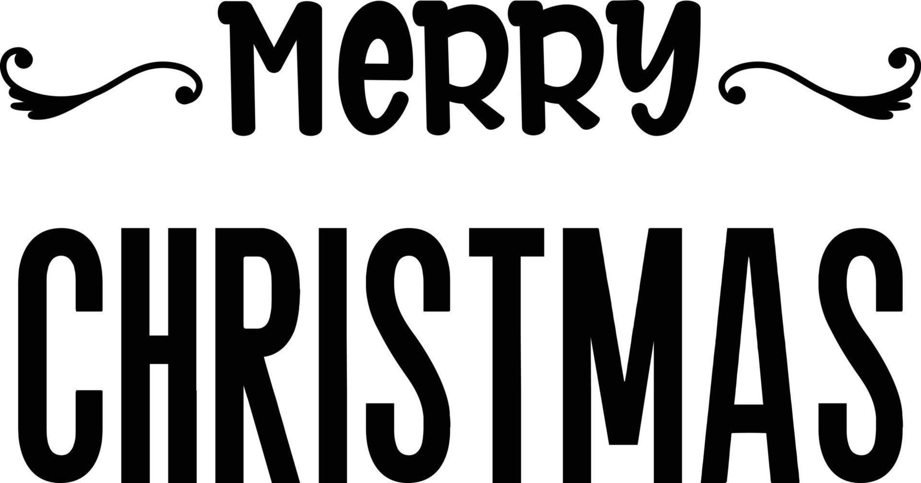 Merry Christmas lettering and quote illustration vector