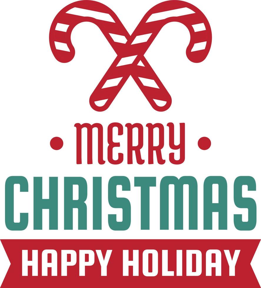 Merry Christmas and happy new year lettering and quote illustration vector