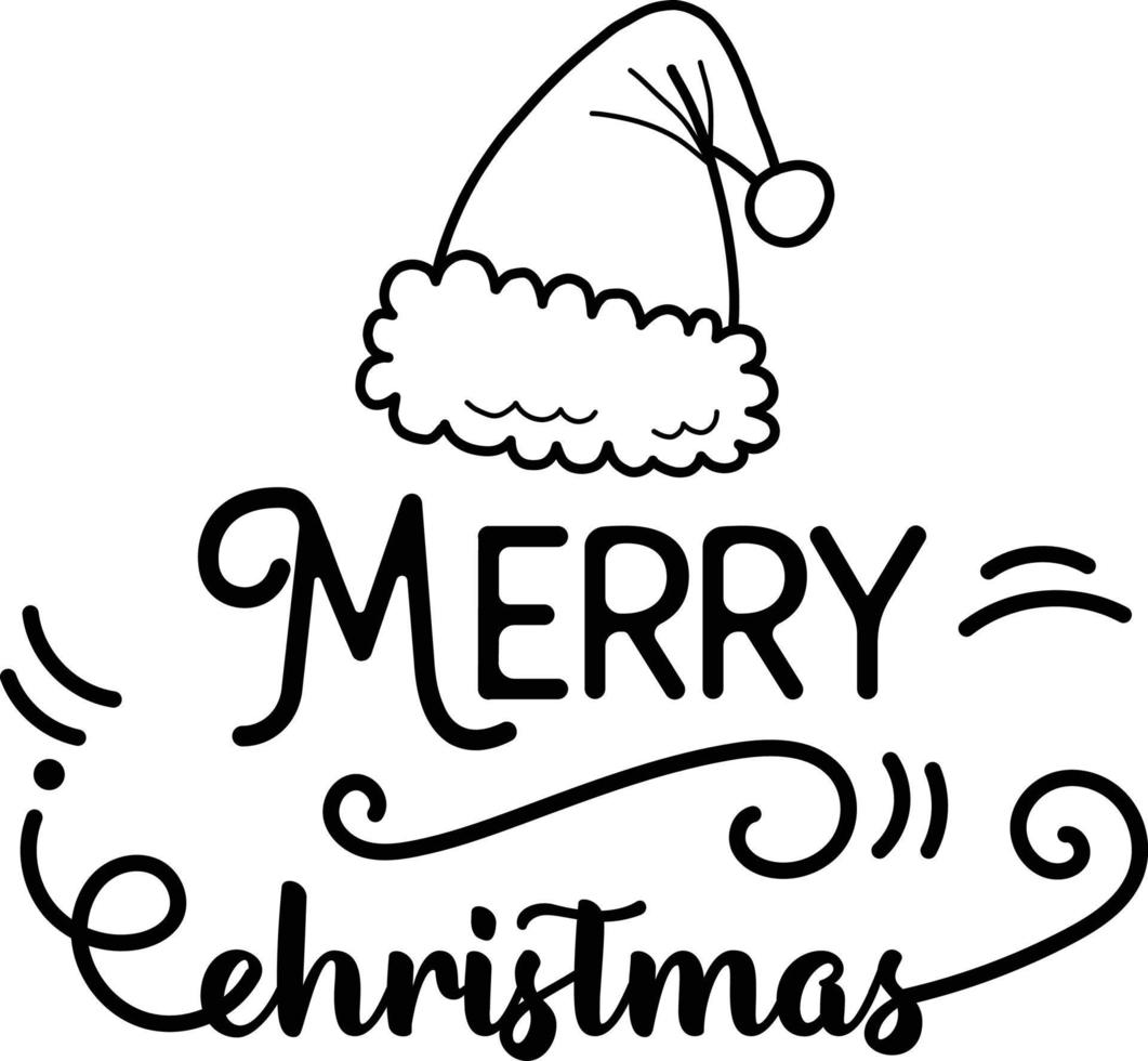 Merry Christmas lettering and quote illustration vector