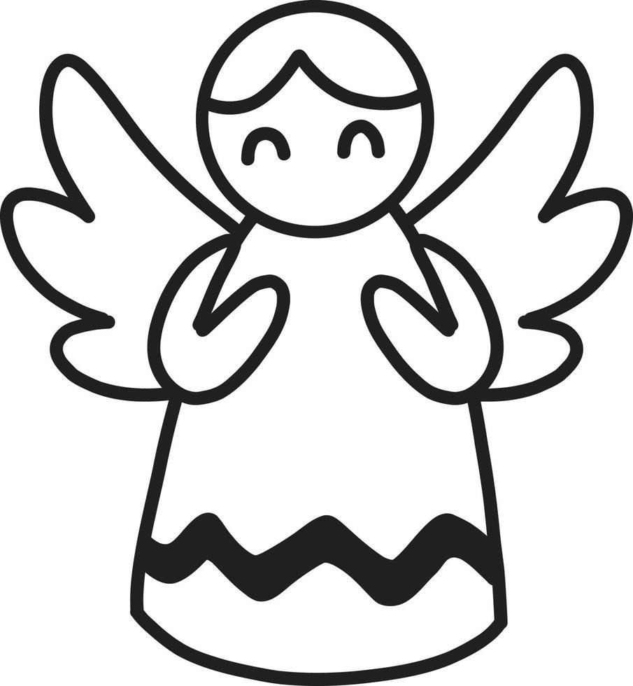 Hand Drawn Christmas angel doll illustration vector