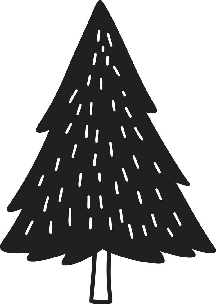 Hand Drawn christmas tree illustration vector