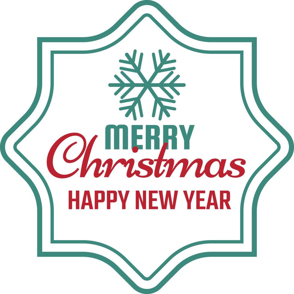 Merry Christmas and happy new year lettering and quote illustration vector