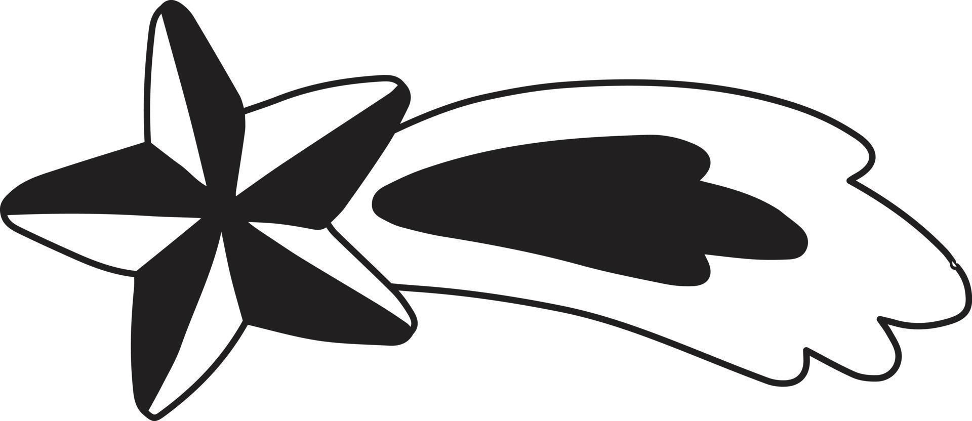 Hand Drawn cute comet illustration vector