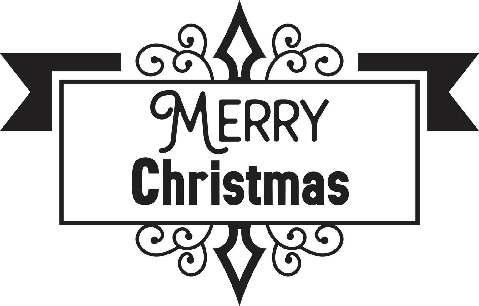 Merry Christmas lettering and quote illustration vector